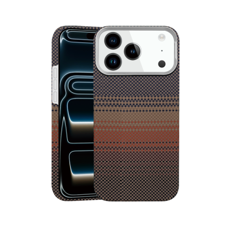 iPhone 17 Pro - Husa iPhone 17 Pro Aramid PTK Kevlar MagSafe, Strip Sunset Black