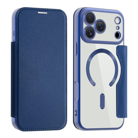 iPhone 17 Pro - Husa iPhone 17 Pro MagFlip RFID Protect Wallet, Navy Blue
