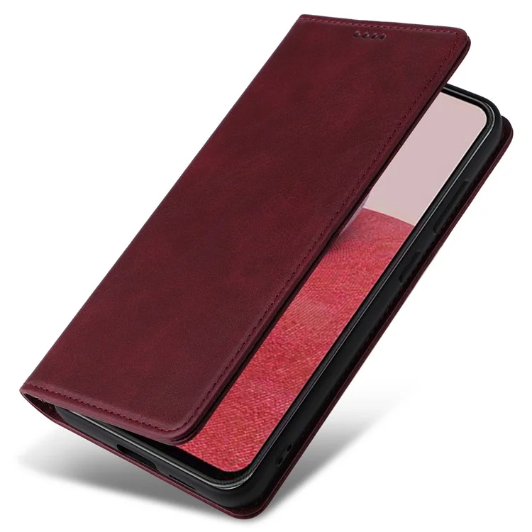 Oppo A60 5G - Husa Oppo A60 5G Flip Leather Deluxe Magnetic Wallet, Bordo