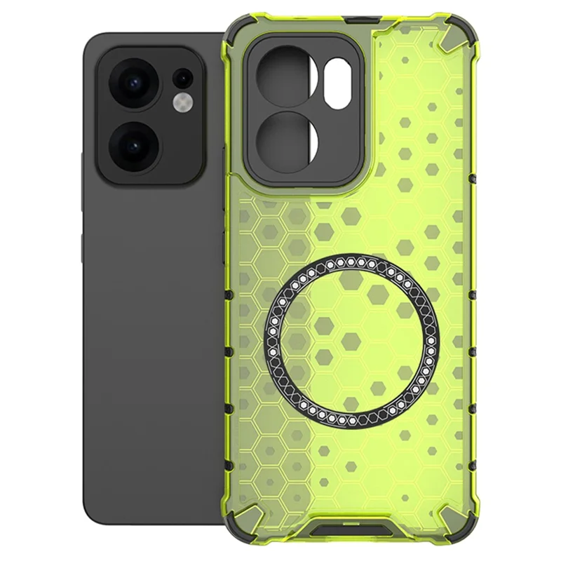 Oppo Reno 13 F (4G si 5G) - Husa Oppo Reno 13 F (4G si 5G) HoneyComb Magnet MagCase AntiDrop, Green