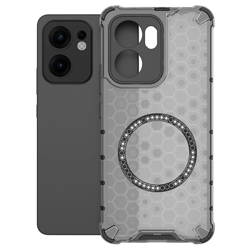 Oppo Reno 13 F (4G si 5G) - Husa Oppo Reno 13 F (4G si 5G) HoneyComb Magnet MagCase AntiDrop, Grey