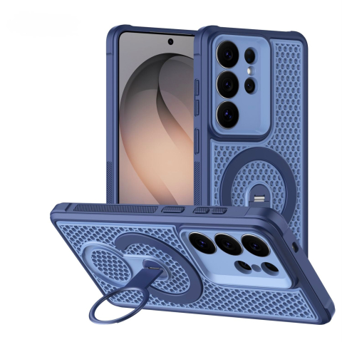 Galaxy A27 5G - Husa Samsung Galaxy A27 5G MeshMag KickStand Magnet Ring, Blue