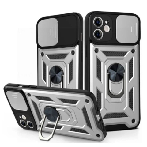 Galaxy A55 5G - Husa Samsung Galaxy A55 5G Armor CamSlide cu Ring Stand, Silver