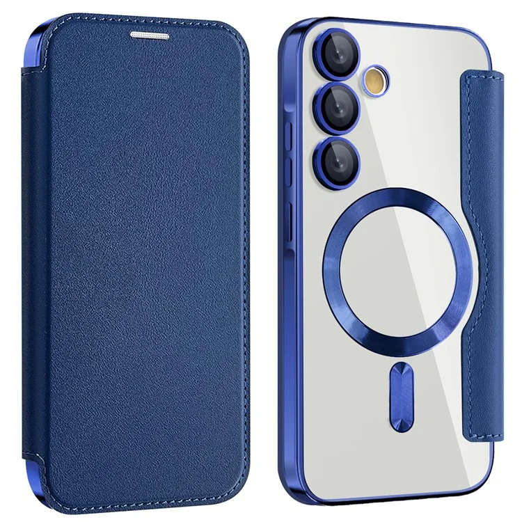 Galaxy A55 5G - Husa Samsung Galaxy A55 5G MagFlip Leather RFID, Navy Blue
