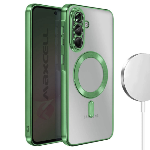 Galaxy A55 5G - Husa Samsung Galaxy A55 5G Plating ElectroEdge MagSafe, Green