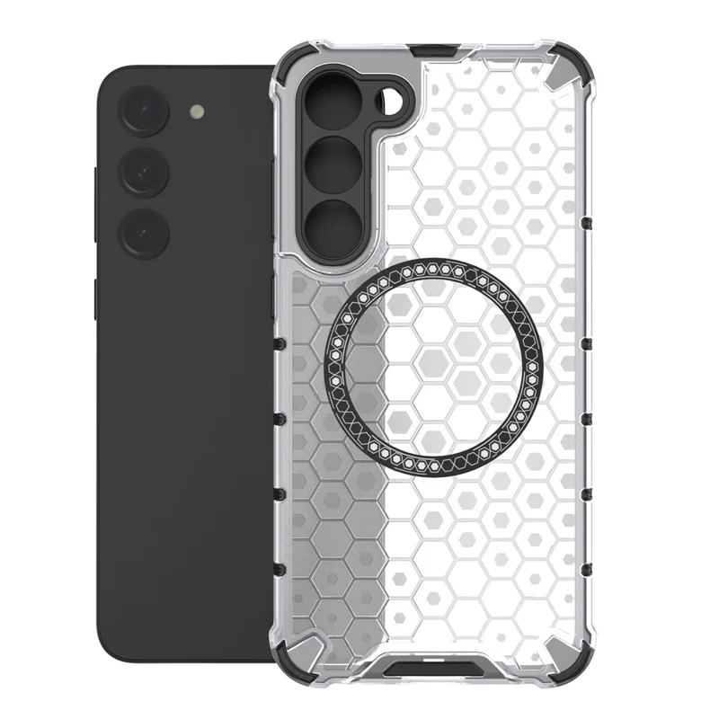 Galaxy S23 - Husa Samsung Galaxy S23 HoneyComb Magnet MagCase AntiDrop, White