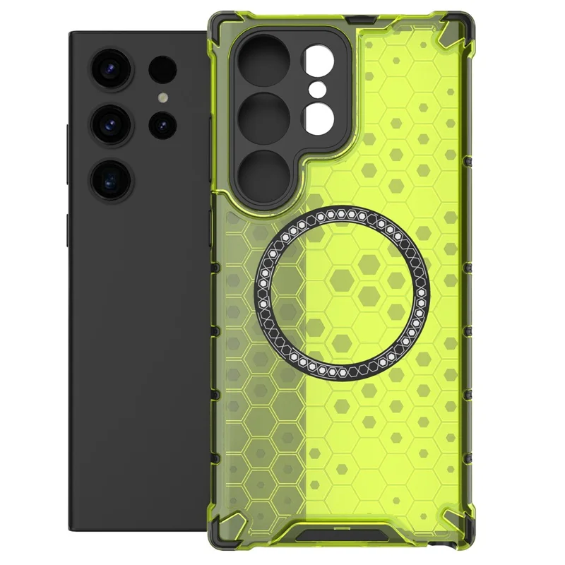 Galaxy S23 Ultra - Husa Samsung Galaxy S23 Ultra HoneyComb Magnet MagCase AntiDrop, Green