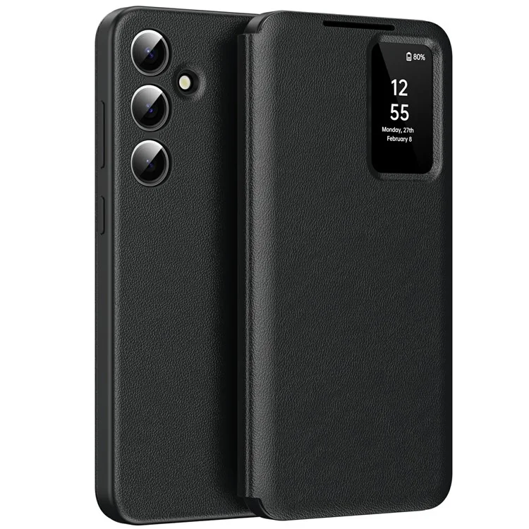 Galaxy S24 FE - Husa Samsung Galaxy S24 FE Flip Smart Magnetic View, Deep Black