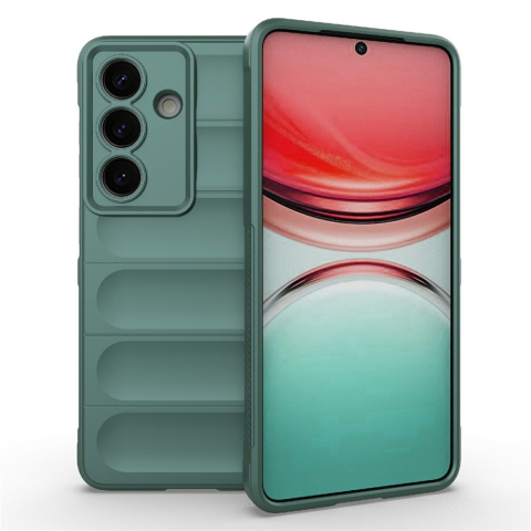 Galaxy S25 FE - Husa Samsung Galaxy S25 FE Wave Grip Microfiber ShockProof, Deep Green