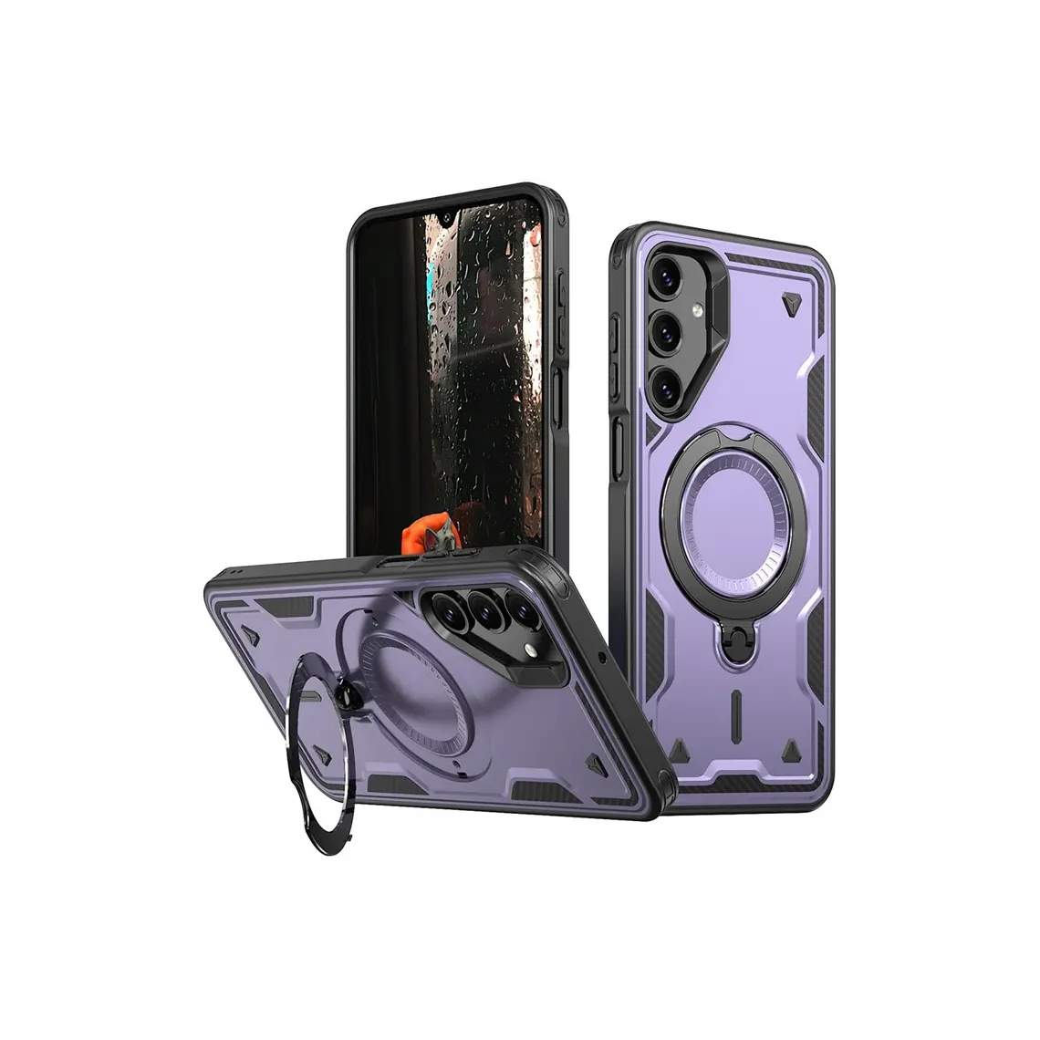 arata mai multe... - Husa Samsung S24 Ultra Hybrid Armor MagRing, MultiAngle, Gri