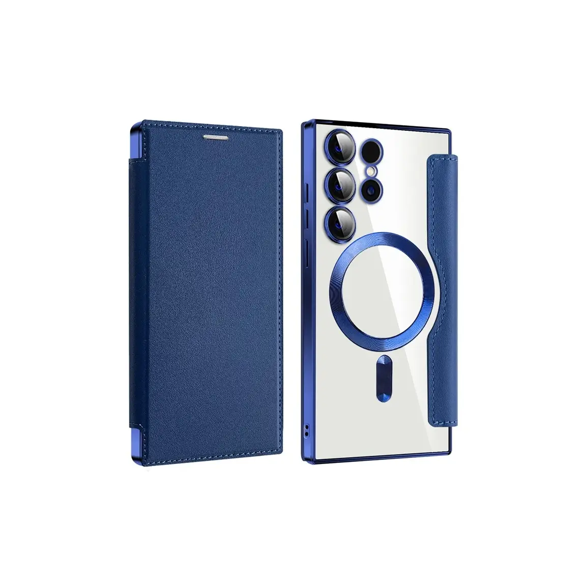 Huse Samsung - Husa Samsung S24 Ultra MagFlip Magnet, RFID protect, Piele Albastru