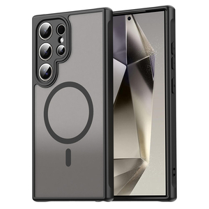 Huse Samsung - Husa Samsung S24 Ultra MagFrost Pro MagSafe, Gray/ Matte Frosted Negru