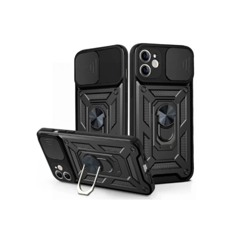 Huse telefoane - Husa Samsung S25 Ultra Armor CamSlide, Ring Stand Negru