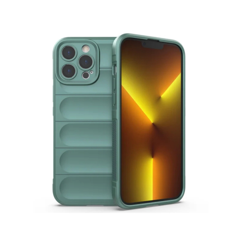 iPhone 14 Pro Max - Husa Wave » iPhone 14 Pro Max - Grip Microfiber, ShockProof, Deep Green