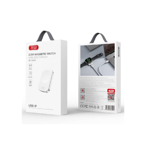 Incarcatoare si Baterii Externe - Incarcator Wireless, Apple Watch, Magnetic, 2.5W, Qi Charging, Lightning, Portabil, White – XO CX021