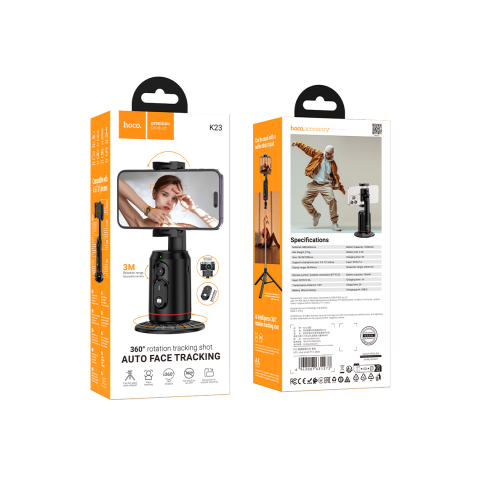 Selfie stick/Trepiede - Selfie stick cu urmărire facială AI – Hoco K23 (Black)