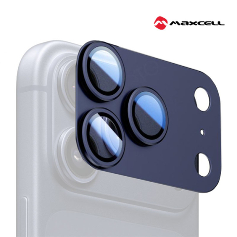 iPhone 17 Pro Max - Set Protecție Camere iPhone 17 Pro Max MagicBox - KIT Complet, FullGlue Metallic Cover și Sticlă Safir, BLUE