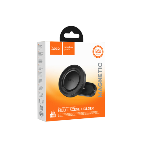 Suporturi Auto - Suport Auto, Magnetic, fixare dubla, montaj Universal, Ring, Black – Hoco H58