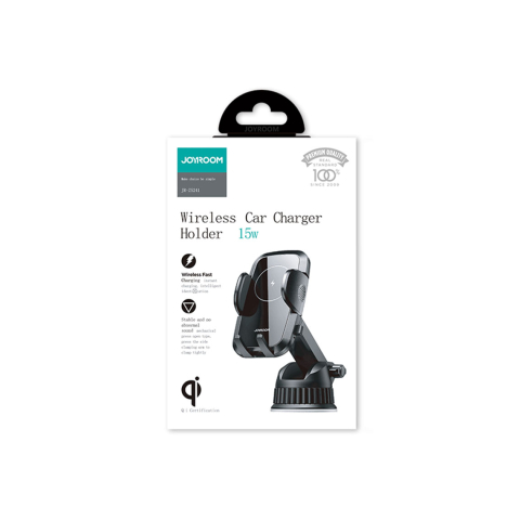 Suporturi Auto - Suport Auto cu incarcare Wireless, 15W, cu cleme laterale, montaj Bord, USB-C, 1m, brat ajustabil, Black – Joyroom JR-ZS241