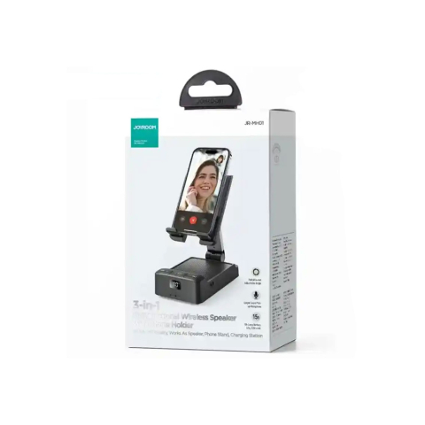 Suporturi Birou - Suport Auto Statie MultiFunction 3 in 1, Incarcare, Boxa portabila si Stand, Birou Black – Joyroom JR-MH01