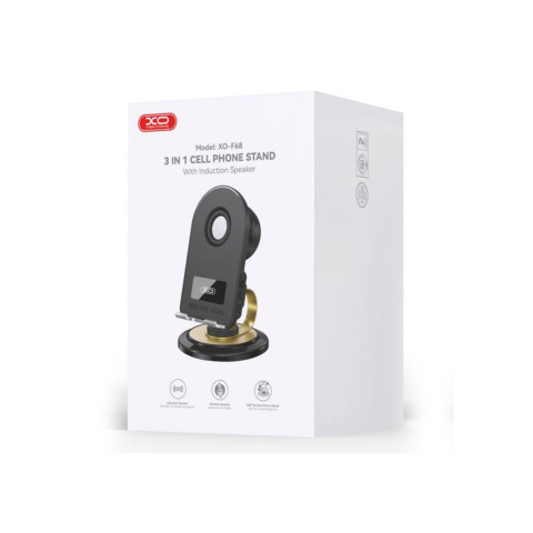 Suporturi Birou - Suport Birou cu incarcare Wireless, 15W, MagSafe, Magnetic, Speaker BT, BLACK – XO F68