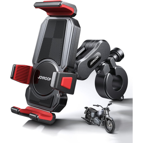 Suport Moto/Bike - Suport Moto/Bike, cu cleme laterale, montaj Ghidon, Anti‑vibrații, Black – Joyroom JR-ZS361