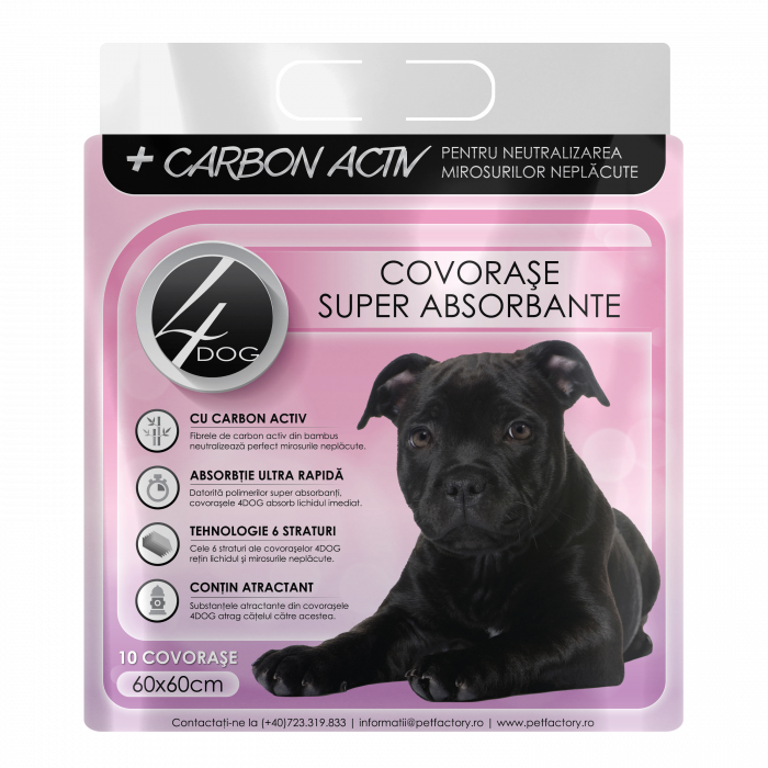 4Dog covorase absorbante charcoal 60x60 10buc [1]