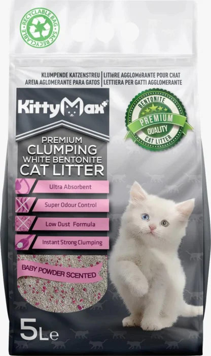 Asternut Igienic Premium KittyMax Baby Powder pentru Pisici 5l [1]