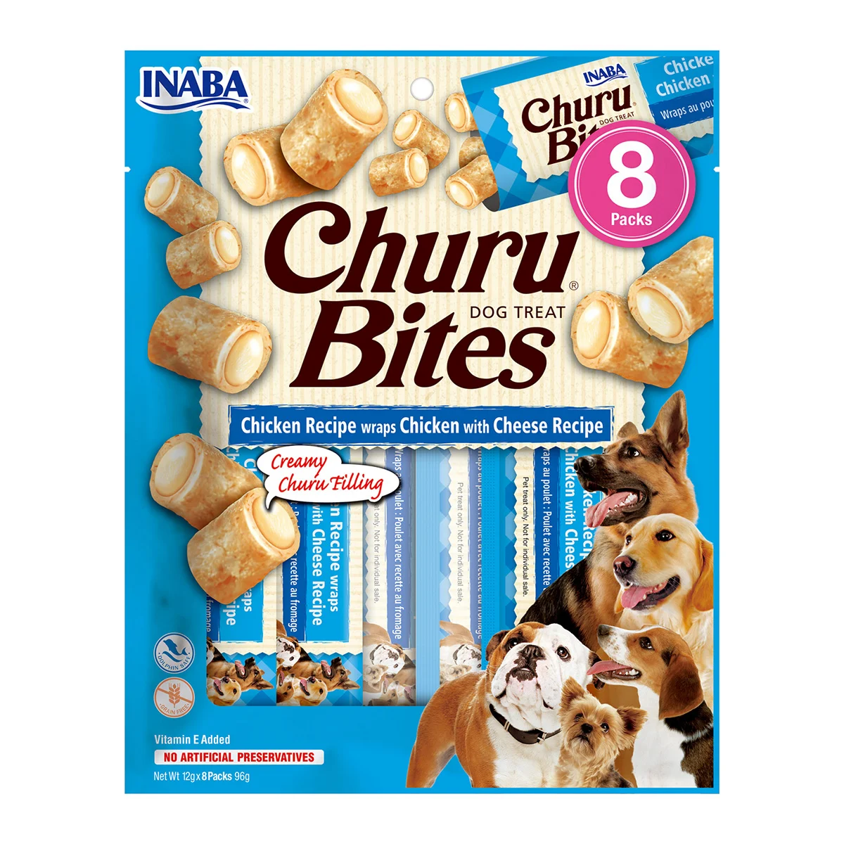 Churu Bites Recompense pentru Caini cu Pui si Branza 8x12g [1]