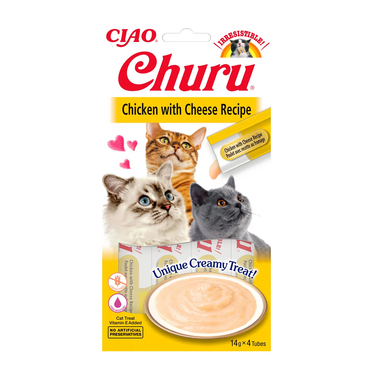 Churu Recompensa Cremoasa cu Pui si Branza 4x14g [1]