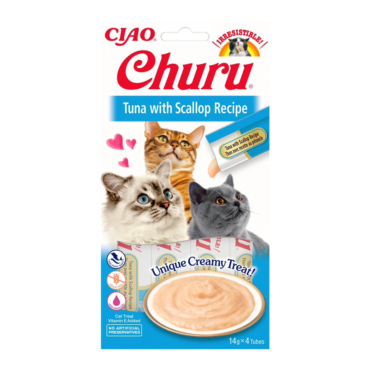 Churu Recompensa Cremoasa cu Ton si Scoici 4x14g [1]