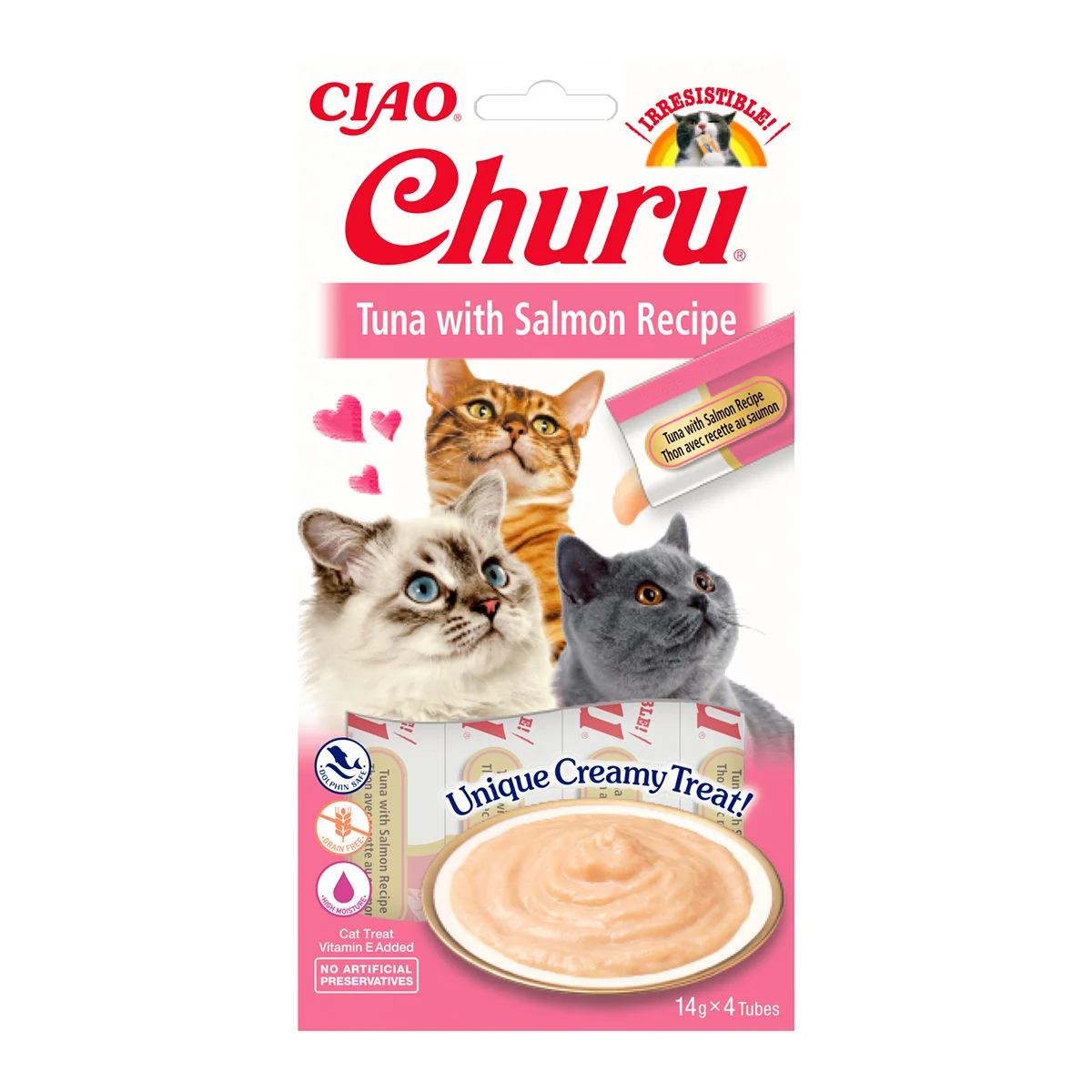 Churu Recompensa Cremoasa cu Ton si Somon 4x14g [1]
