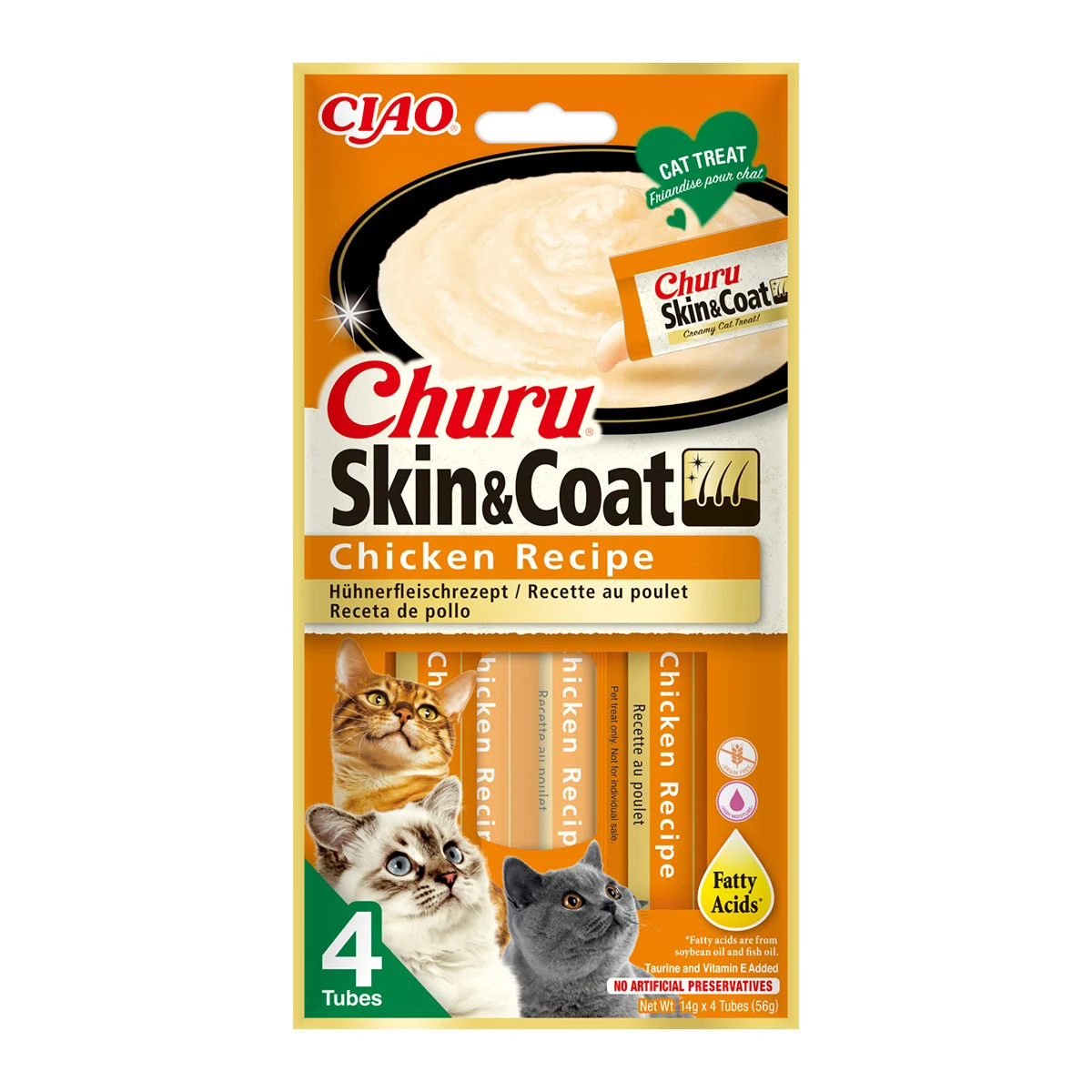 Churu Skin&Coat Recompensa cu Pui 4x14g [1]
