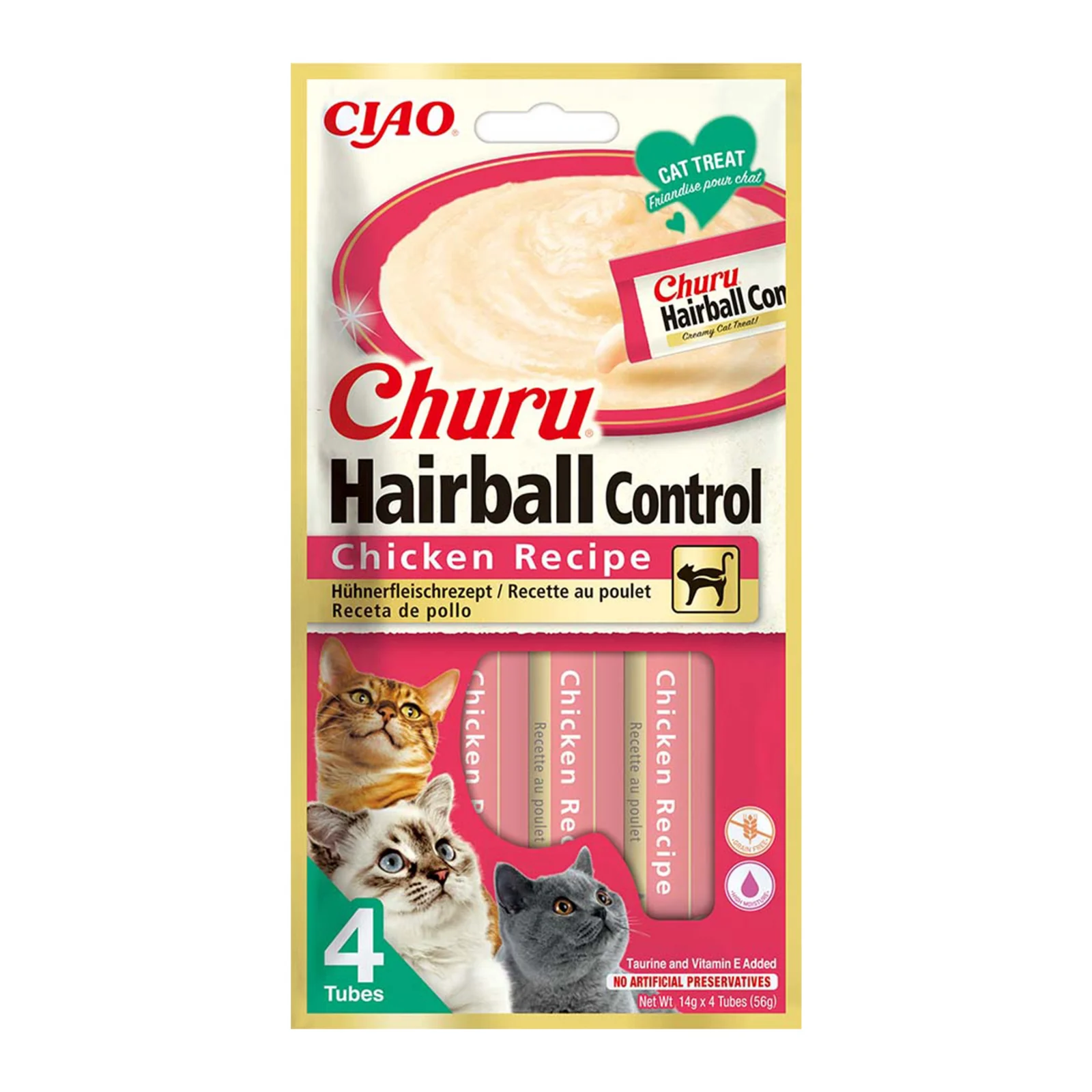 Ciao Churu Hairball Control Recompensa Cremoasa cu Pui 4x14g [1]