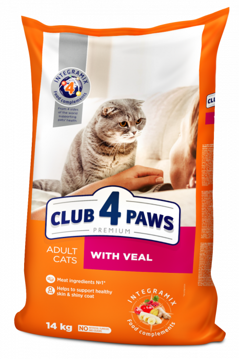 CLUB 4 PAWS Premium Hrană uscată pisici adulte, Vită, 14kg [1]