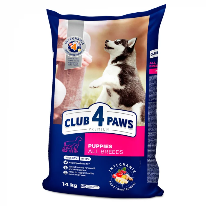 CLUB 4 PAWS Puppies, Hrana uscata catei juniori Toate rasele Pui 14kg [1]