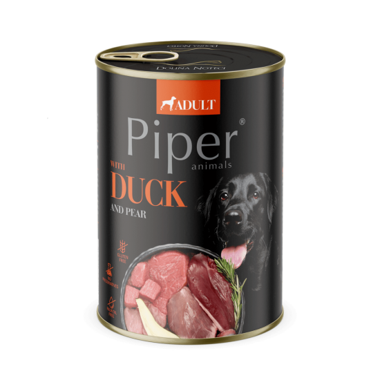 Hrana umeda pentru caini PIPER DOG rata si pere 400g [1]