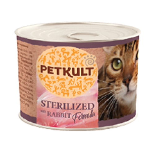 Hrana umeda pentru pisici Petkult Sterilised cu iepure 185 g [1]
