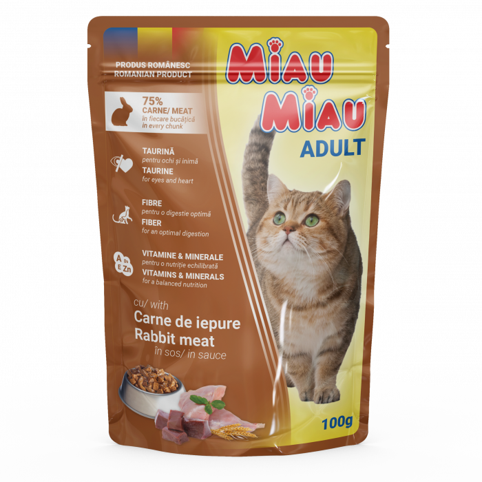 Hrana Umeda Pisici MIAU MIAU iepure in Sos 100g [1]
