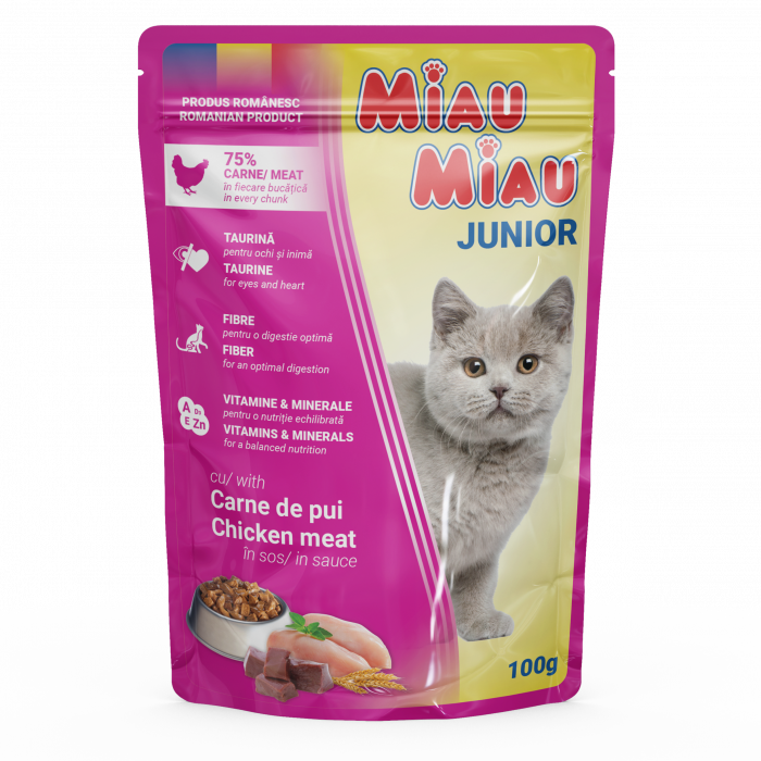 Hrana Umeda Pisici MIAU MIAU junior in Sos 100g [1]