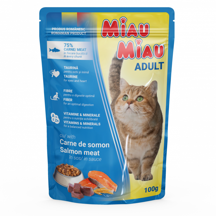 Hrana Umeda Pisici MIAU MIAU somon in Sos 100g [1]