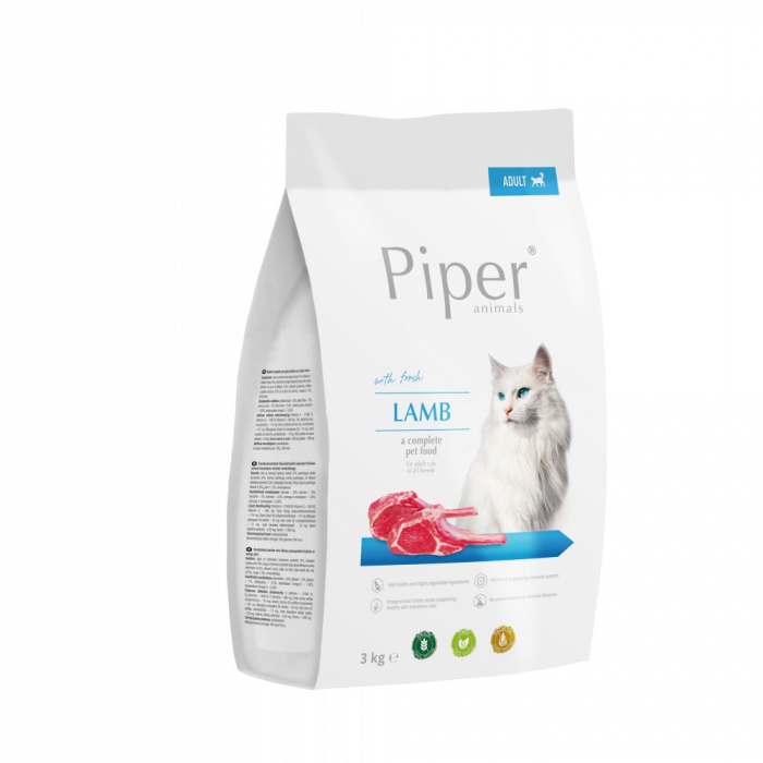 Hrana uscata pentru pisici Piper Adult miel 3kg [1]