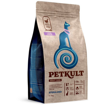 Hrana uscata Petkult Adult Care Sterilized pentru pisici cu continut ridicat de Rata 2kg [1]