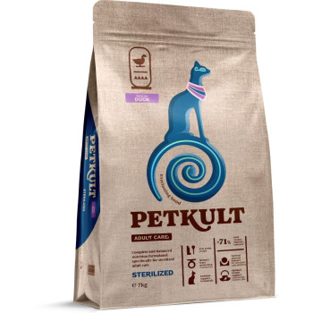 Hrana uscata Petkult Adult Care Sterilized pentru pisici cu continut ridicat de Rata 7kg [1]