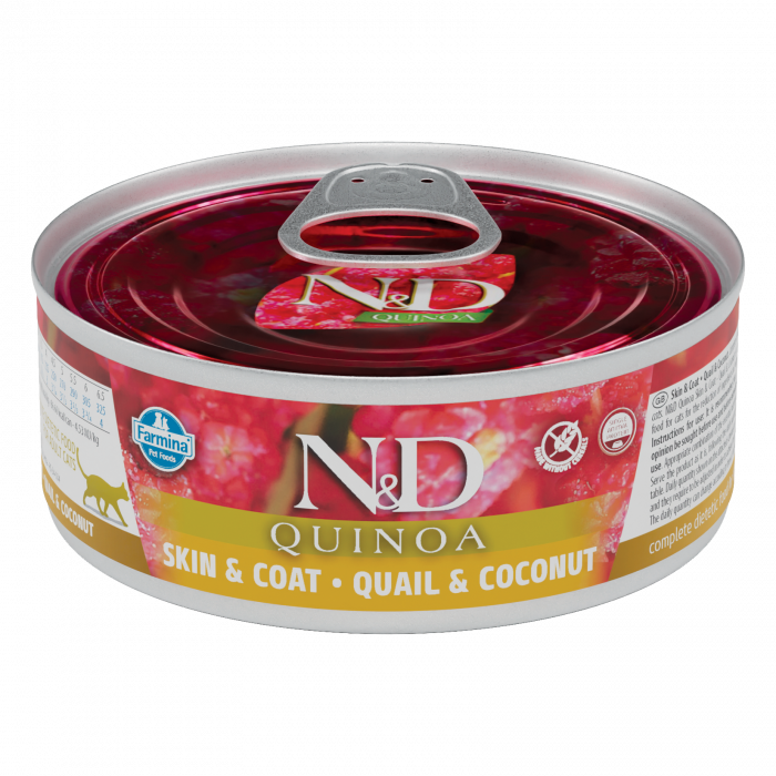 N&D QUINOA PISICA SKIN & COAT QUAIL, COCONUT ADULT 80G [1]