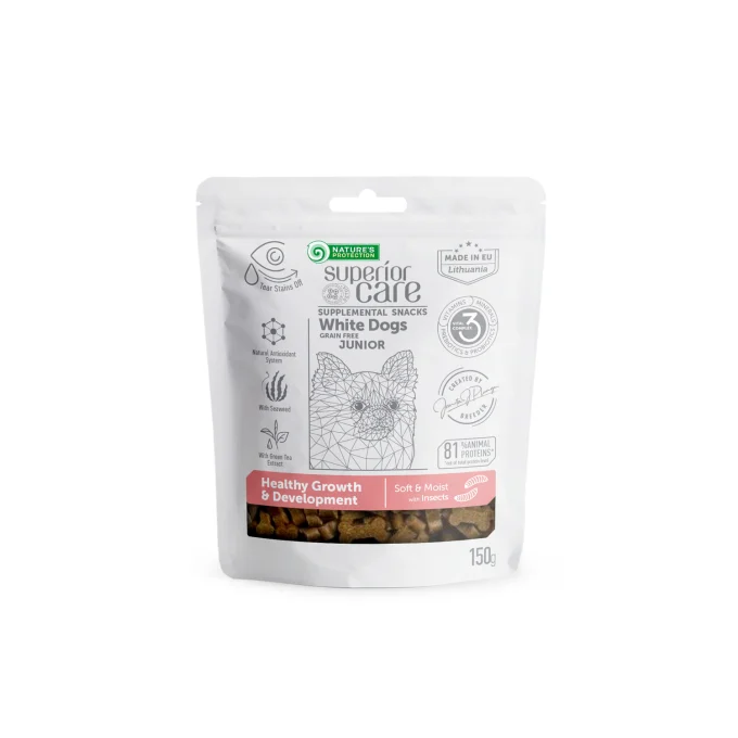 Nature's Protection Gustari Pentru Sustinerea Cresterii si Dezvoltarii Sanatoase cu Insecte pentru Junior Blana Alba 150g [1]