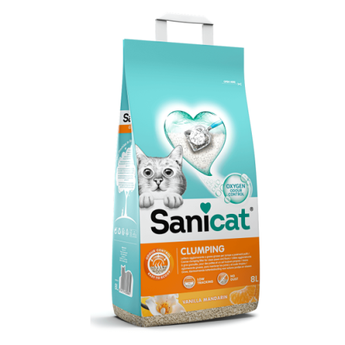 Nisip pentru litiera Sanicat Clumping Vanilie&Mandarina 8L [1]