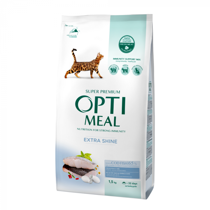 OPTIMEAL Extra Shine, Hrana uscata pisici adulte Cod 1.5kg [1]