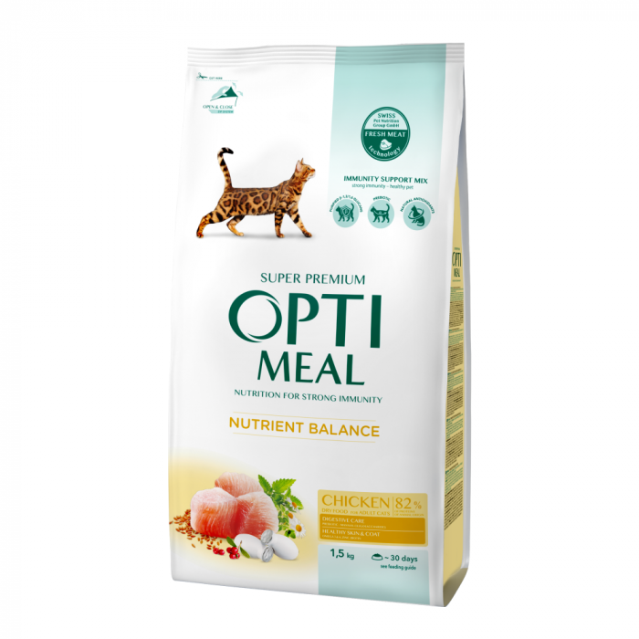 OPTIMEAL Hrana uscata pisici adulte Pui 1.5kg [1]