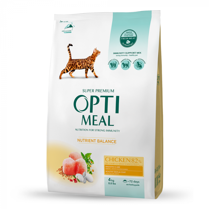 OPTIMEAL Hrana uscata pisici adulte Pui 4kg [1]